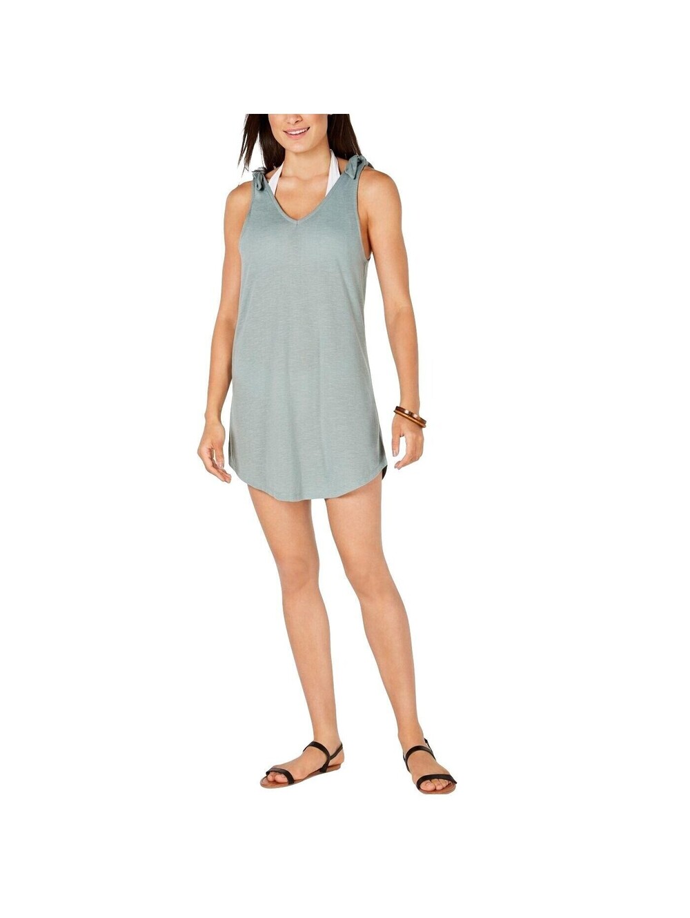 NEW Miken Beach Sage Juniors' Tie-Shoulder V-Neck Cover-Up Dress Small
